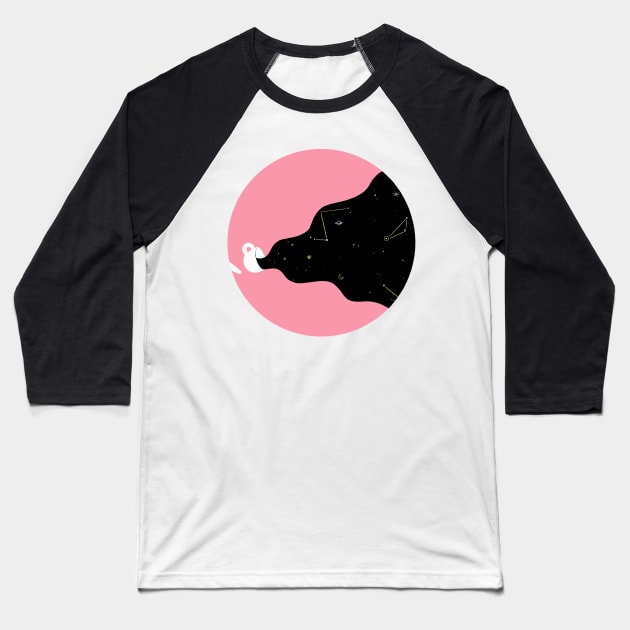 Space Coffee Baseball T-Shirt by GiuliaM